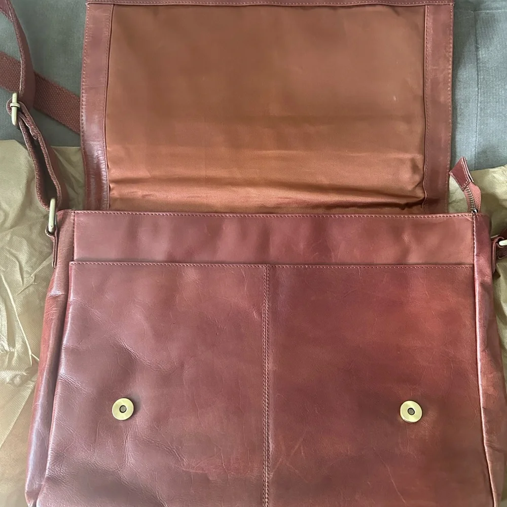 Brown leather laptop case/Messenger bag